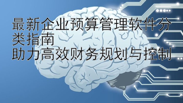 最新企业预算管理软件分类指南  助力高效财务规划与控制