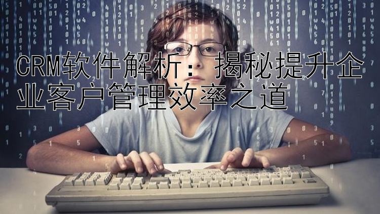 CRM软件解析：揭秘提升企业客户管理效率之道